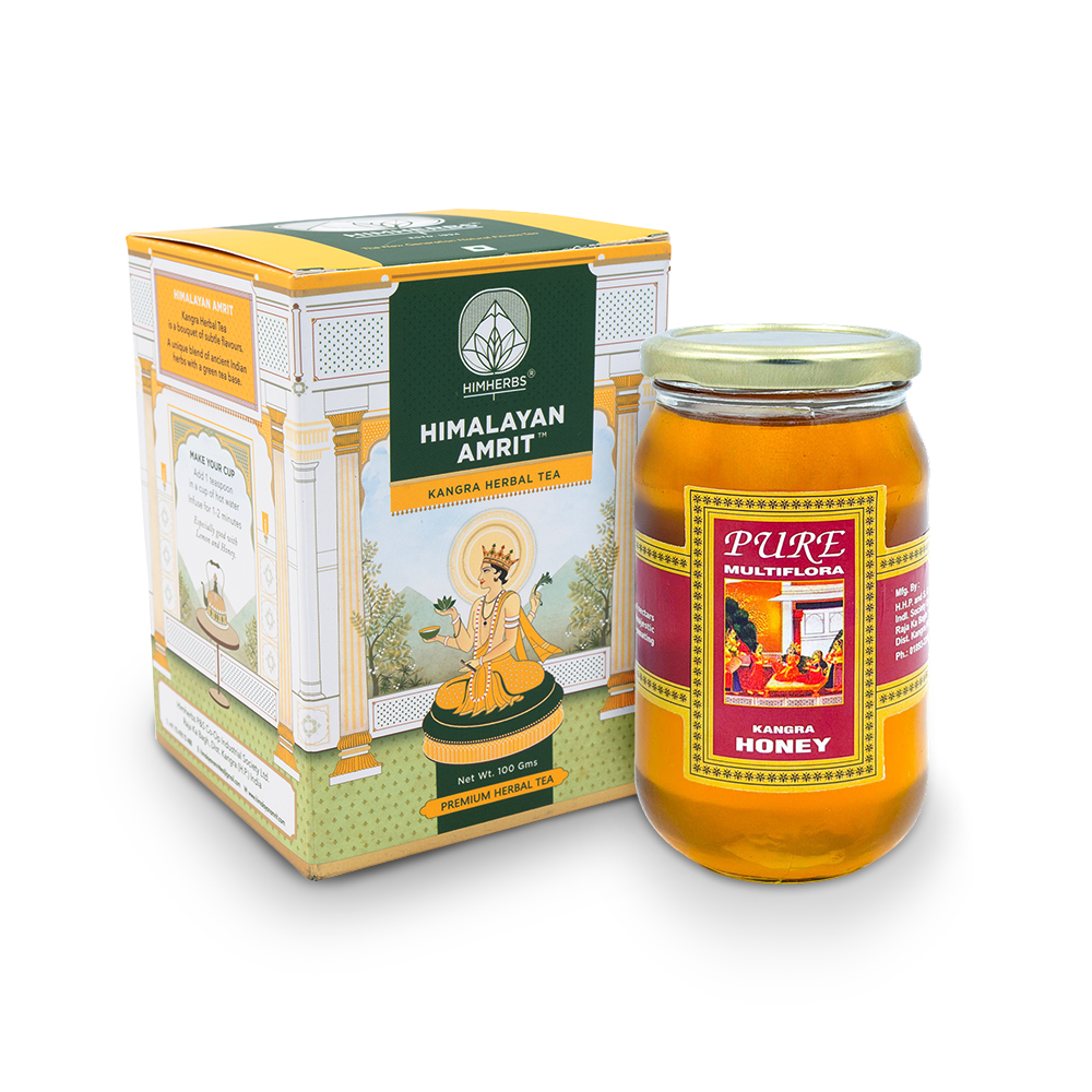 Himalayan Amrit Kangra Herbal Tea & Multiflora Honey Set (Loose Leaf – 100 Gms + Multiflora Honey – 500 Gms)